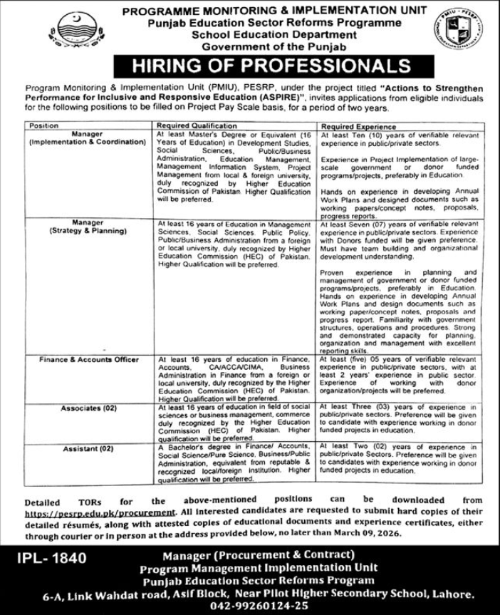 School Education Department Apply Jobs 2026