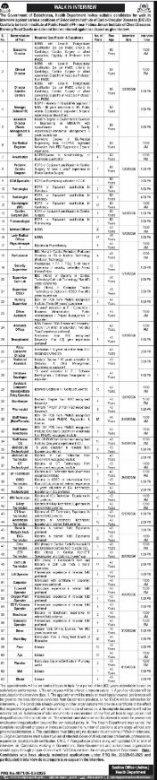 Balochistan Institute of Cardiology Vascular Diseases BICVD Jobs 2026